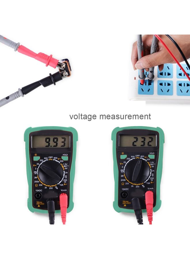 يُسلِّم جهاز قياس رقمي متعدد الوظائف، 2000 عد، مزود بمقياس فولتميتر تيار مستمر/متردد ومقياس أوم/فولت/أمبير، يقيس الجهد والتيار والمقاومة والثنائيات واستمرارية التيار لمقابس الكهرباء المنزلية واختبار بطاريات السيارات - Image 4